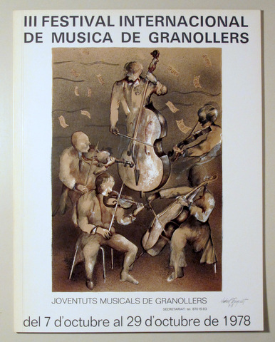 III FESTIVAL INTERNACIONAL DE MÚSICA DE GRANOLLERS. Franz Schubert 1978