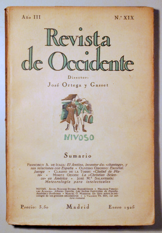 REVISTA DE OCCIDENTE. Año III. Nº XIX ( 19 ). Enero 1925