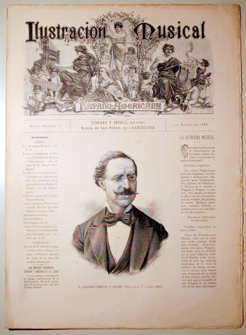 ILUSTRACIÓN MUSICAL HISPANO-AMERICANA. Año I. Número 15 - 30 agosto - Barcelona 1888