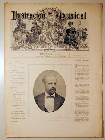 ILUSTRACIÓN MUSICAL HISPANO-AMERICANA. Año I. Número 21 - 15 diciembre - Barcelona 1888