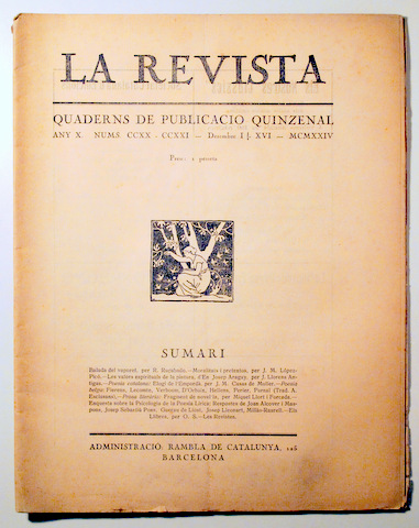 LA REVISTA. QUADERNS QUINZENALS. Núm. 220 - 221. Desembre 1924 - Barcelona 1924