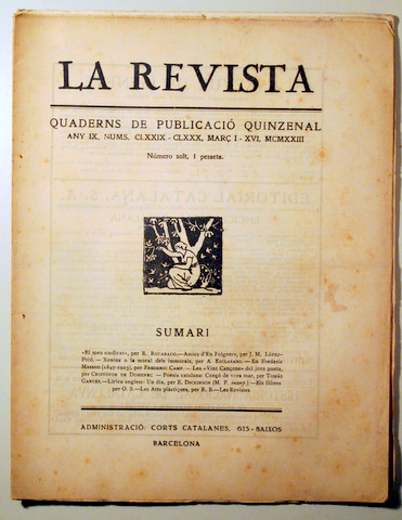 LA REVISTA. QUADERNS QUINZENALS. Núm. 179 - 80. Març 1923 - Barcelona 1923