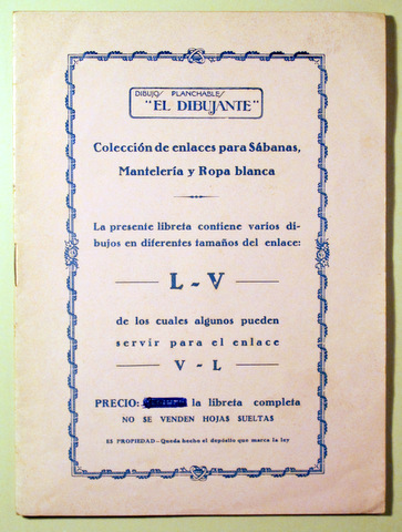 COLECCIÓN DE ENLACES PARA SÁBANAS, MANTELERÍA Y ROPA BLANCA. L-V/V-L
