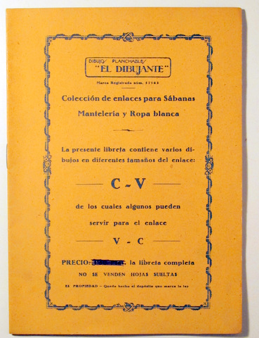 COLECCIÓN DE ENLACES PARA SÁBANAS, MANTELERÍA Y ROPA BLANCA. C-V/V-C