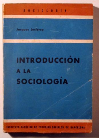 INTRODUCCIÓN A LA SOCIOLOGÍA - Barcelona 1955