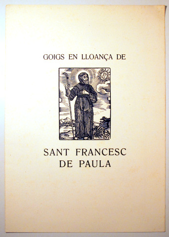 GOIGS EN LLOANÇA DE SANT FRANCESC DE PAULA - Barcelona 1953 - il·lustrat