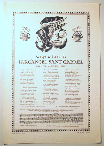 GOIGS A LLAOR DE L' ARCÀNGEL SANT GABRIEL - Barcelona 1961