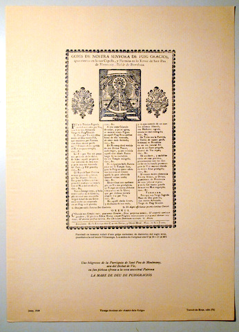 GOIGS A LLAOR DE N. Sra. de PUIG-GRACIÓS (facsímil) - Barcelona 1958
