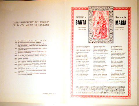 GOIGS A LLOANÇA DE LA SANTA MARIA - Vic 1978