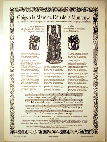 GOIGS A LA MARE DE DÉU DE LA MUNTANYA - Vic 1983