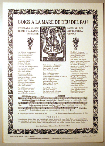 GOIGS A LA MARE DE DÉU DEL FAU - Barcelona 1982