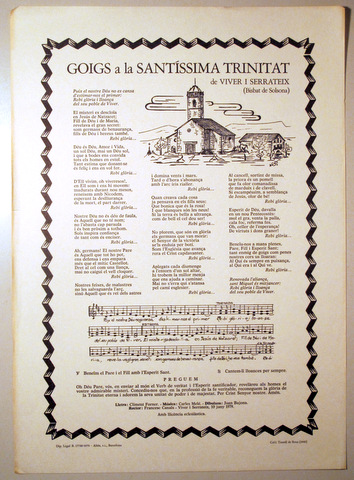GOIGS A LA SANTÍSSIMA TRINITAT - Barcelona 1979