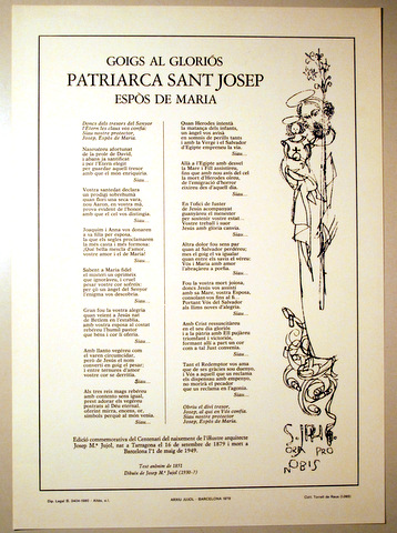 GOIGS AL GLORIÓS PATRIARCA SANT JOSEP ESPÒS DE MARIA - Barcelona 1980