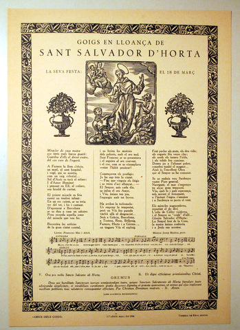 GOIGS EN LLOANÇA DESANT SALVADOR D'HORTA - Barcelona 1956