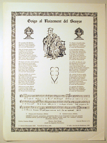 GOIGS DEL NAIXEMENT DEL SENYOR - Barcelona 1958