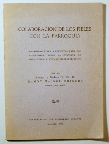 COLABORACION DE LOS FIELES CON LA PARROQUIA - Madrid 1961