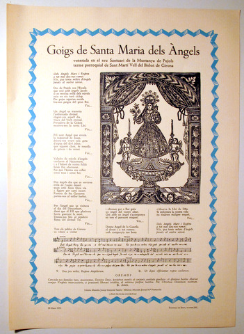 GOIGS DE SANTA MARIA DELS ÀNGELS - Barcelona 1958