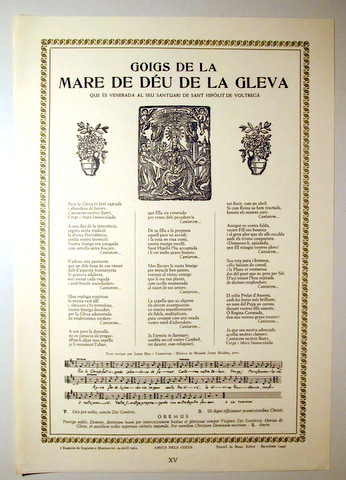 GOIGS DE LA  MARE DE DÉU DE LA GLEVA - Barcelona 1962