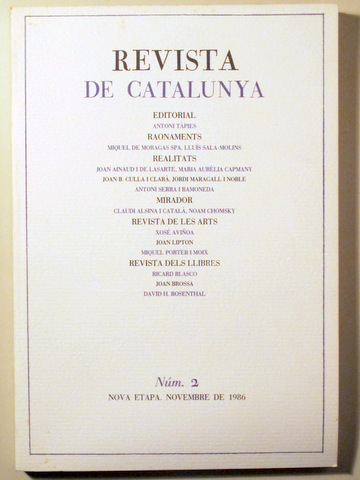 REVISTA DE CATALUNYA. NÚM. 2 - Barcelona 1986 - Il·lustrat