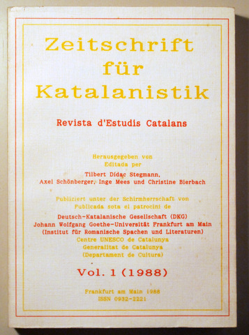 ZEITSCHRIFT FÜR KATALANISTIK. Revista d'estudis Catalans, Vol. 1 (1988) - Frankfurt 1988 - Book in german