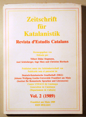 ZEITSCHRIFT FÜR KATALANISTIK. Revista d'estudis Catalans, Vol. 2 (1989) - Frankfurt 1989 - Book in german