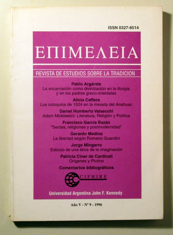 EPIMELEIA. Revista de estudios sobre tradicion - Buenos Aires 1996
