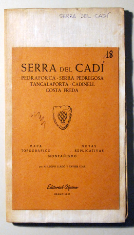 SERRA DEL CADÍ - Granollers 1958 - Mapa