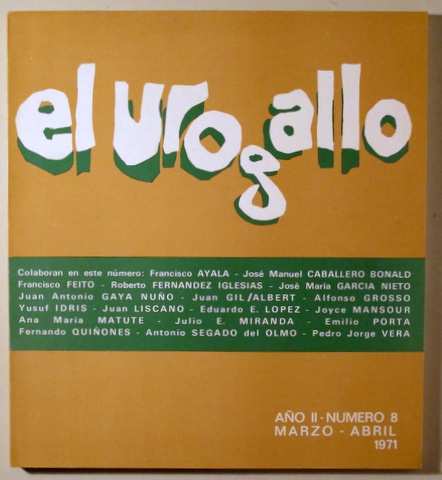 EL UROGALLO. Revista literaria bimestral. Nº 8 - Marzo-abril 1971