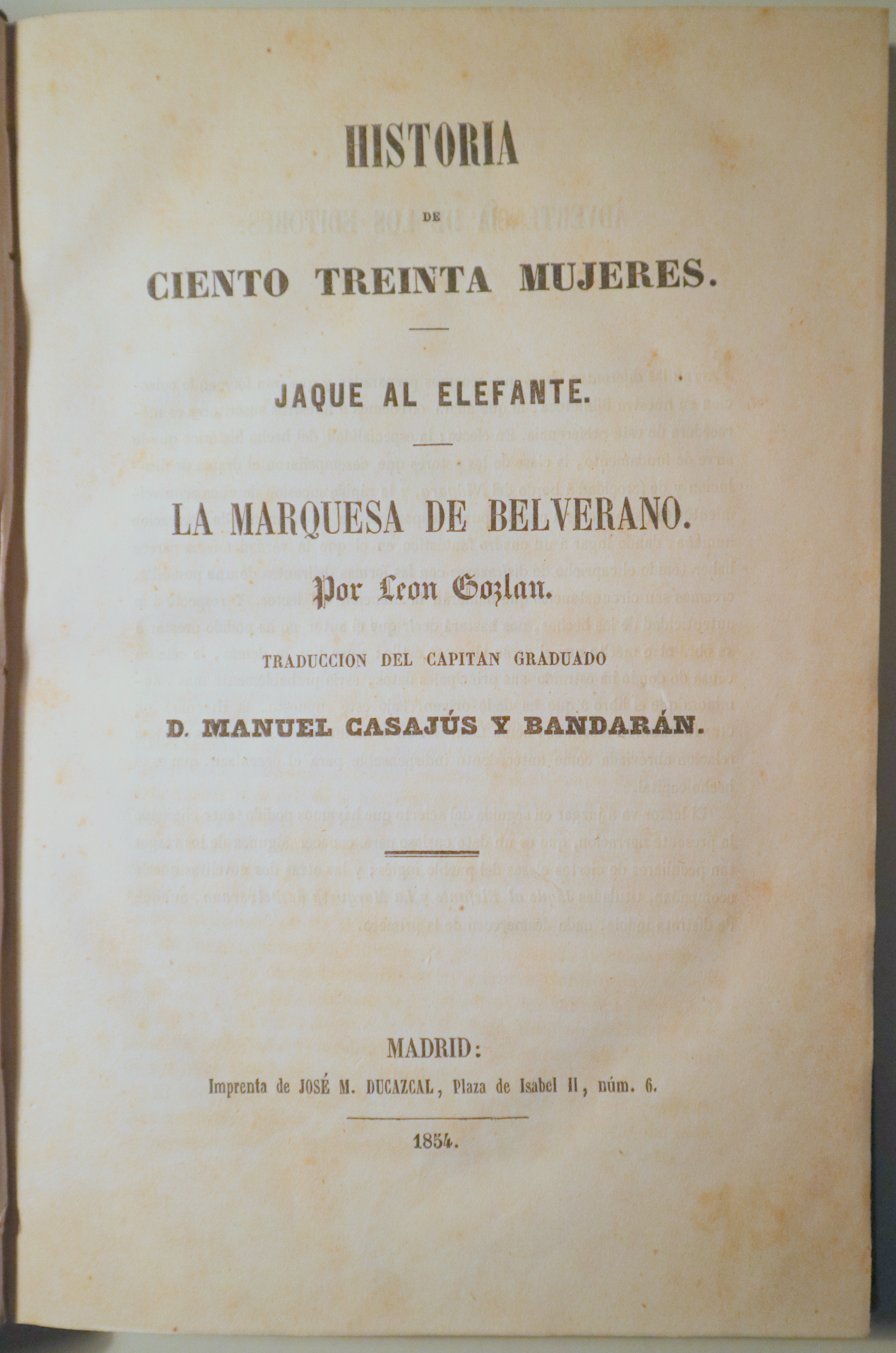 HISTORIA DE CIENTO TREINTA MUJERES - Madrid 1854 - Ilustrado