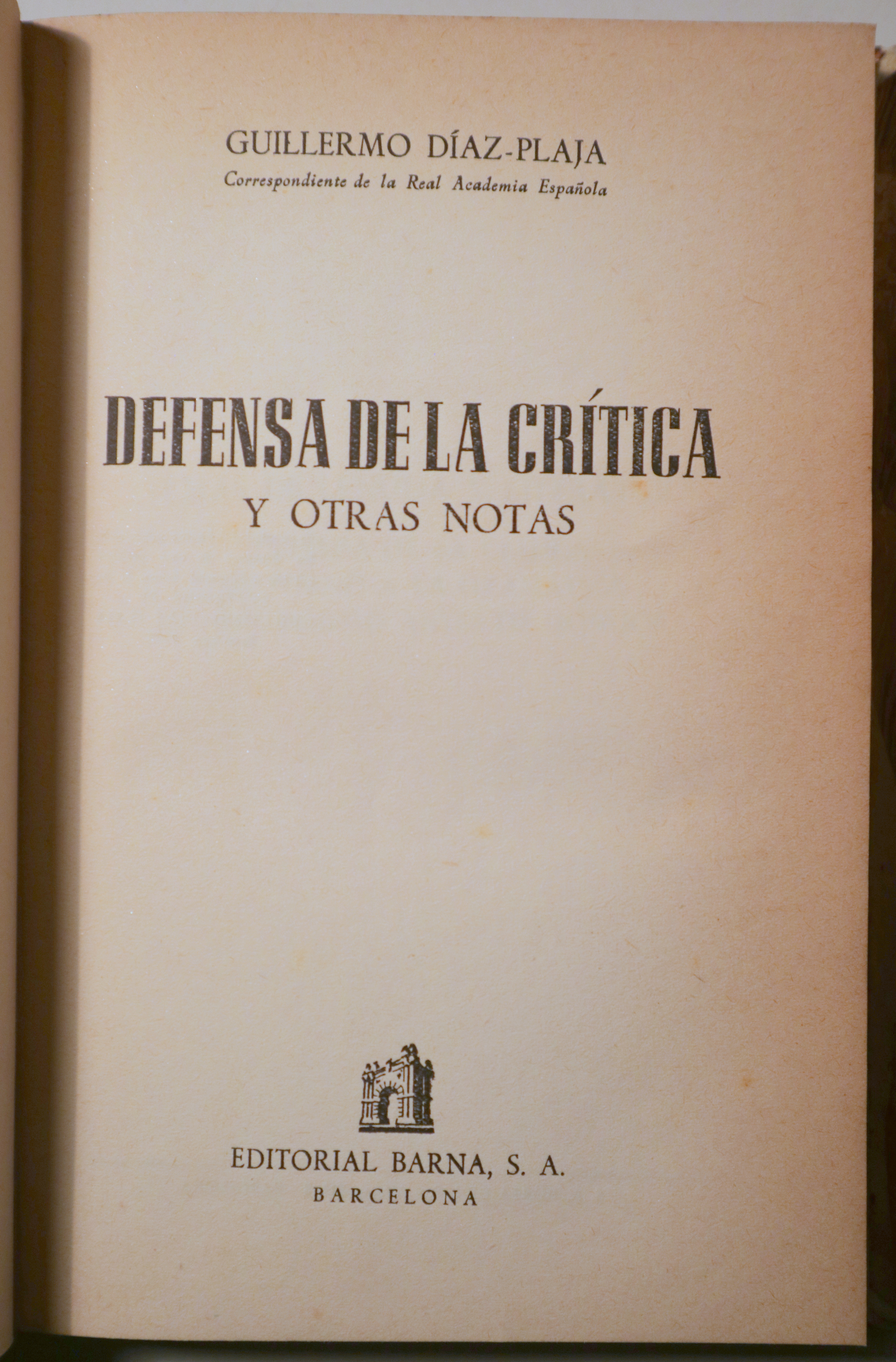 DEFENSA DE LA CRÍTICA - Barcelona 1953