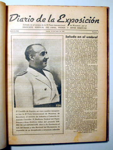 DIARIO DE LA EXPOSICIÓN. IX FERIA INTERNACIONAL DE MUESTRAS  (Nº 1 a 20) - Barcelona 1943. - Ilustrado