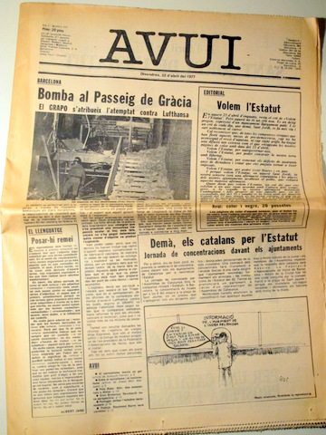 AVUI. Divendres 22 abril 1977 - Barcelona 1977 - Il·lustrat