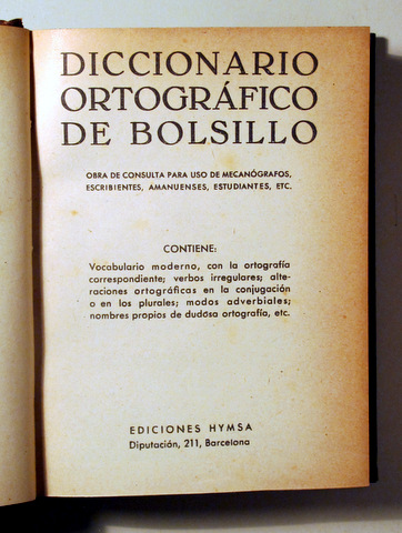 DICCIONARIO ORTOGRÁFICO DE BOLSILLO - Barcelona S.A.