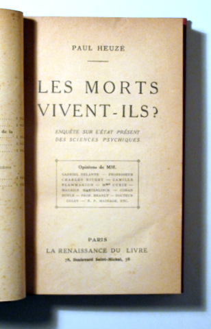 LES MORTS VIVENT-ILS? - Paris 1921