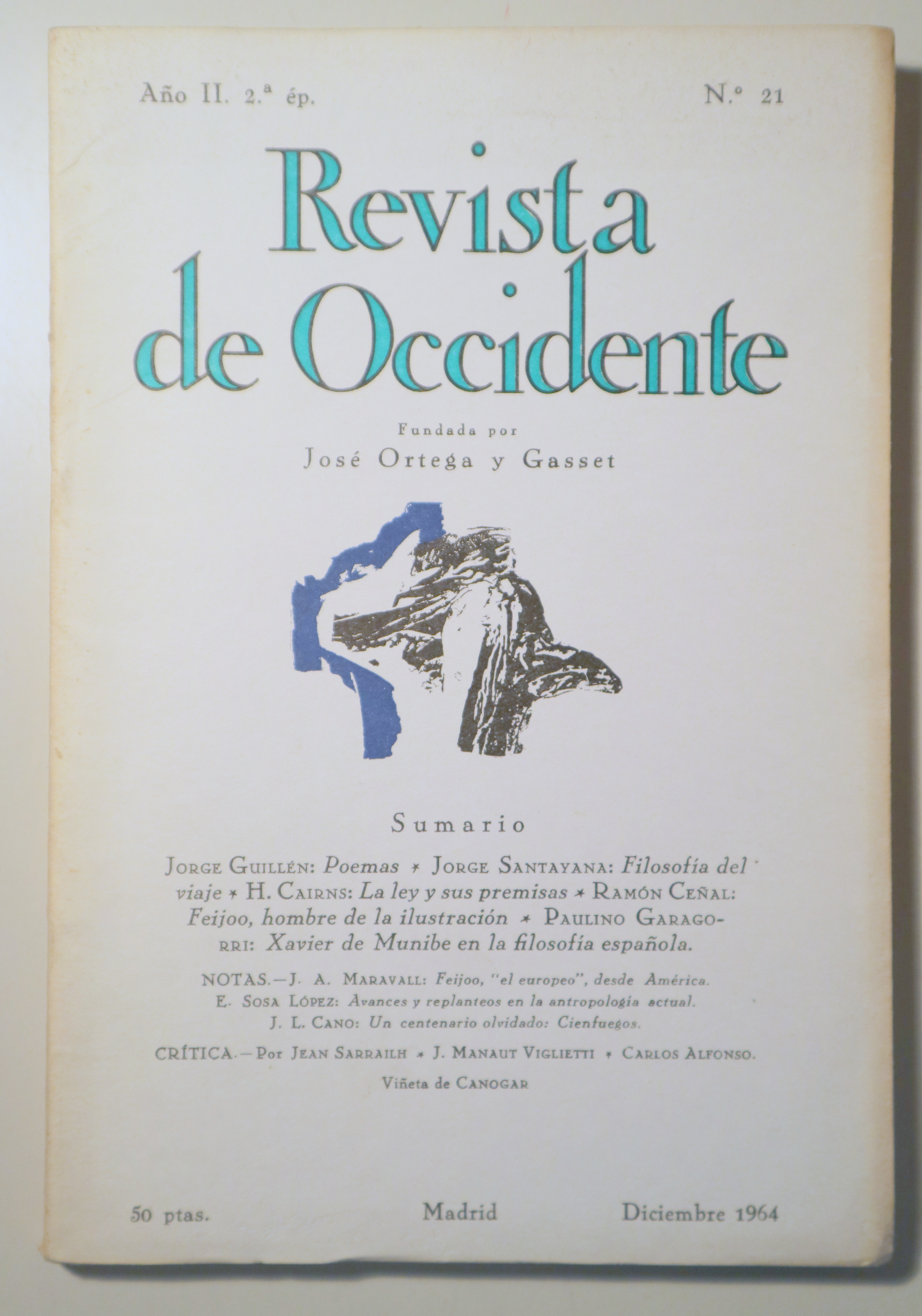 REVISTA DE OCCIDENTE. Núm.21. Diciembre 1964 - Madrid 1964
