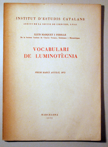 VOCABULARI DE LUMINOTÈCNIA - Barcelona 1979
