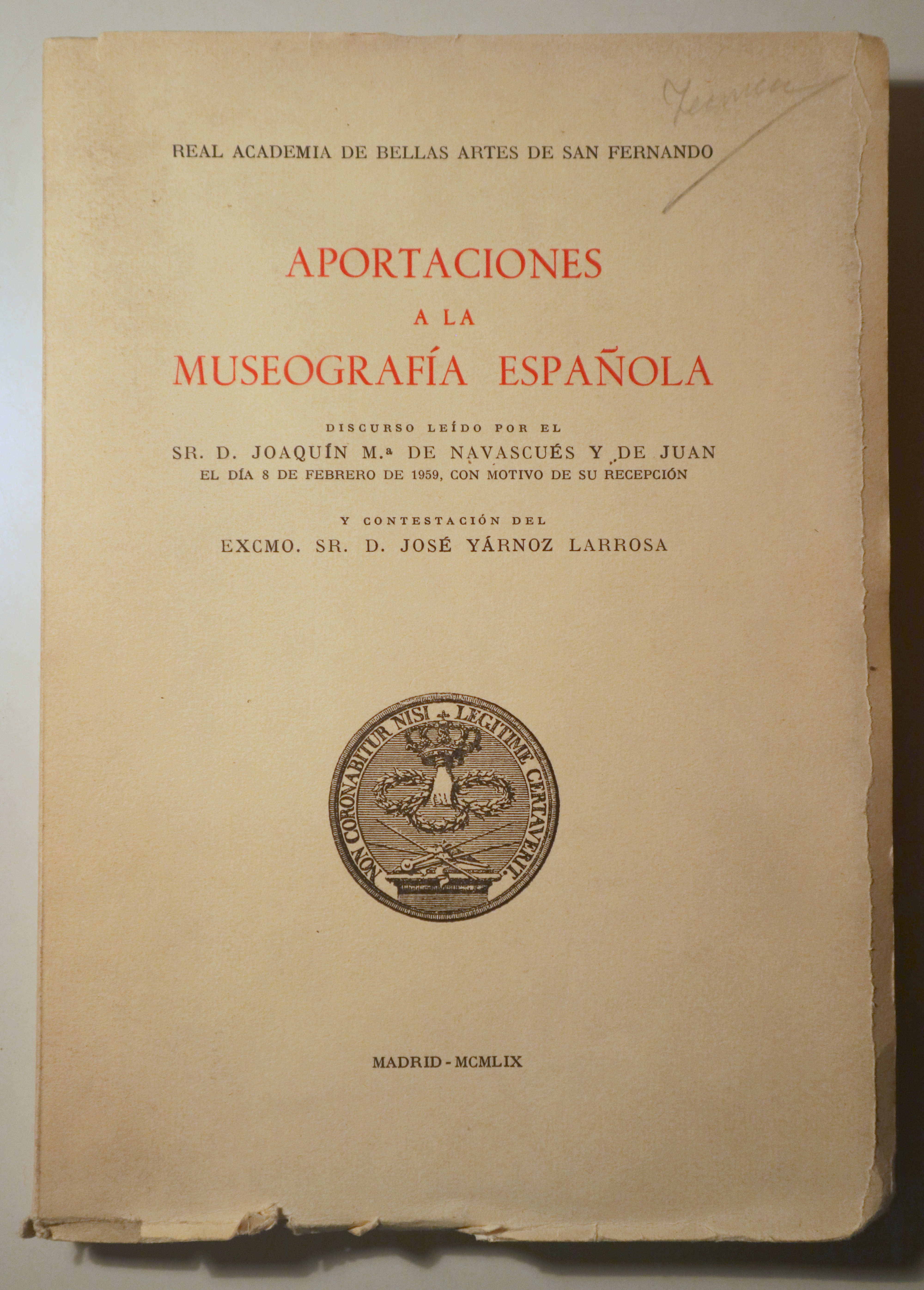 APORTACIONES A LA MUSEOGRAFÍA ESPAÑOLA - Madrid 1959 - Ilustrado
