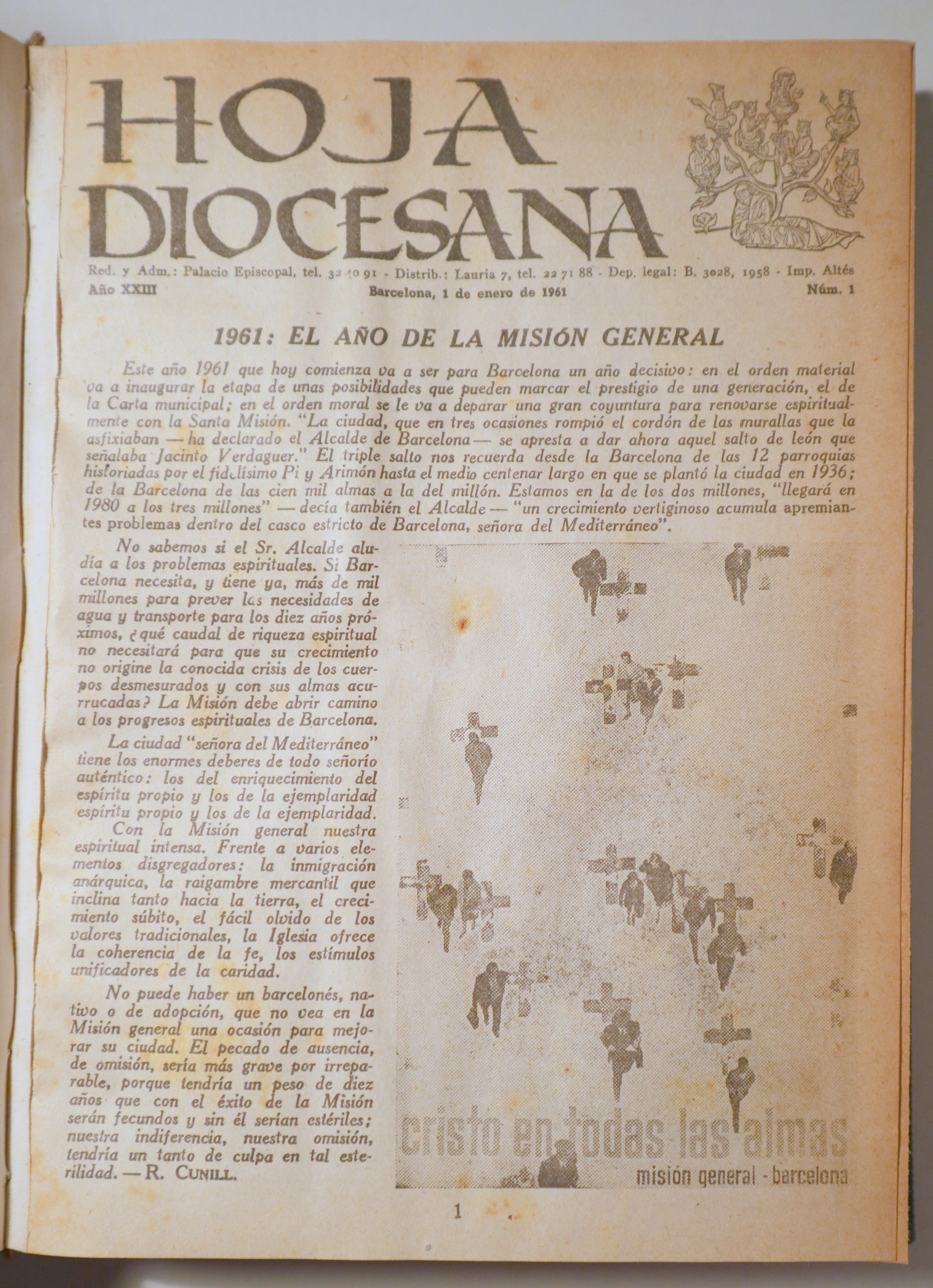 HOJA DIOCESANA 1961 - Barcelona 1961 - Muy ilustrado