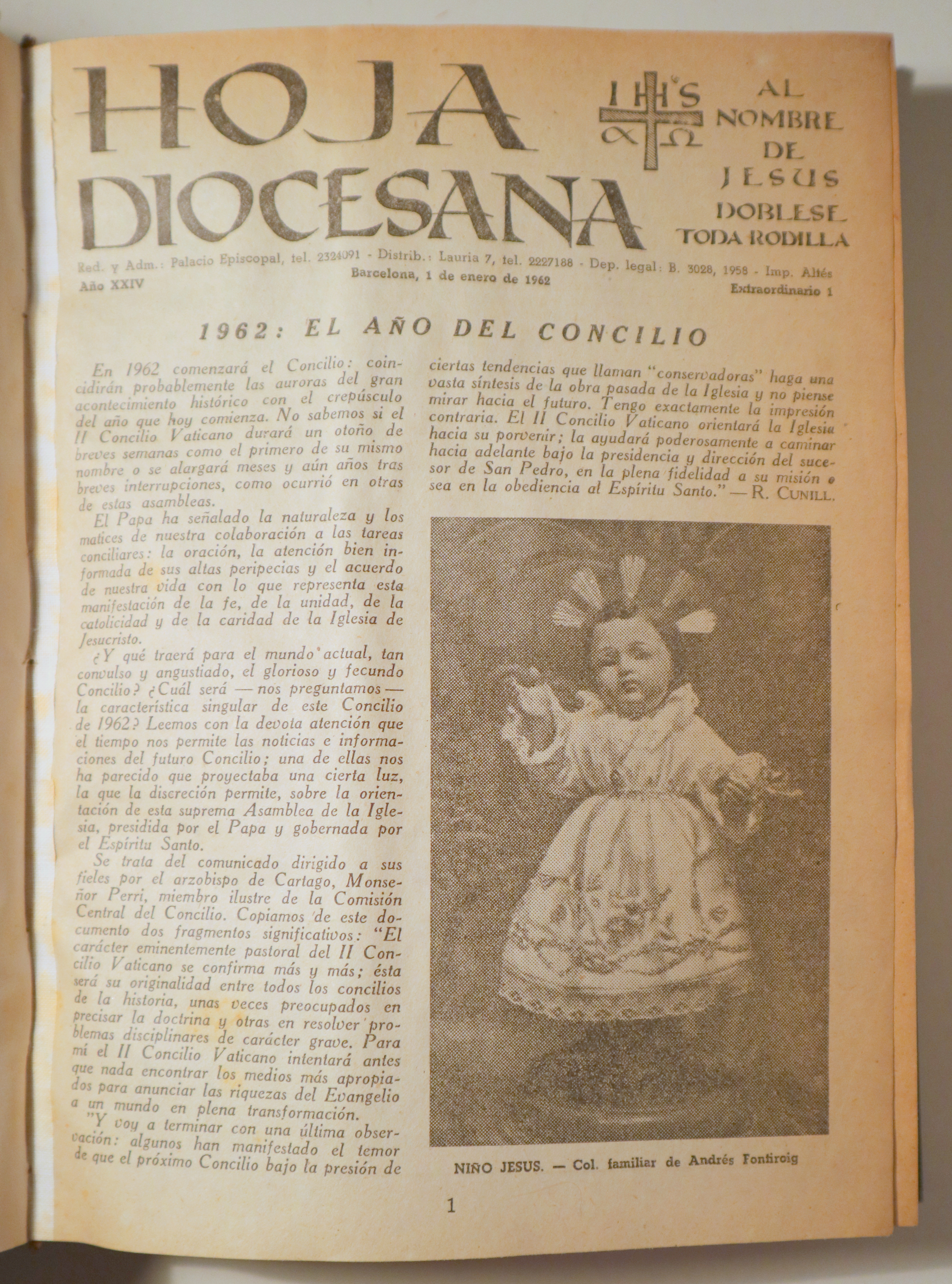 HOJA DIOCESANA 1962 - Barcelona 1962 - Muy ilustrado