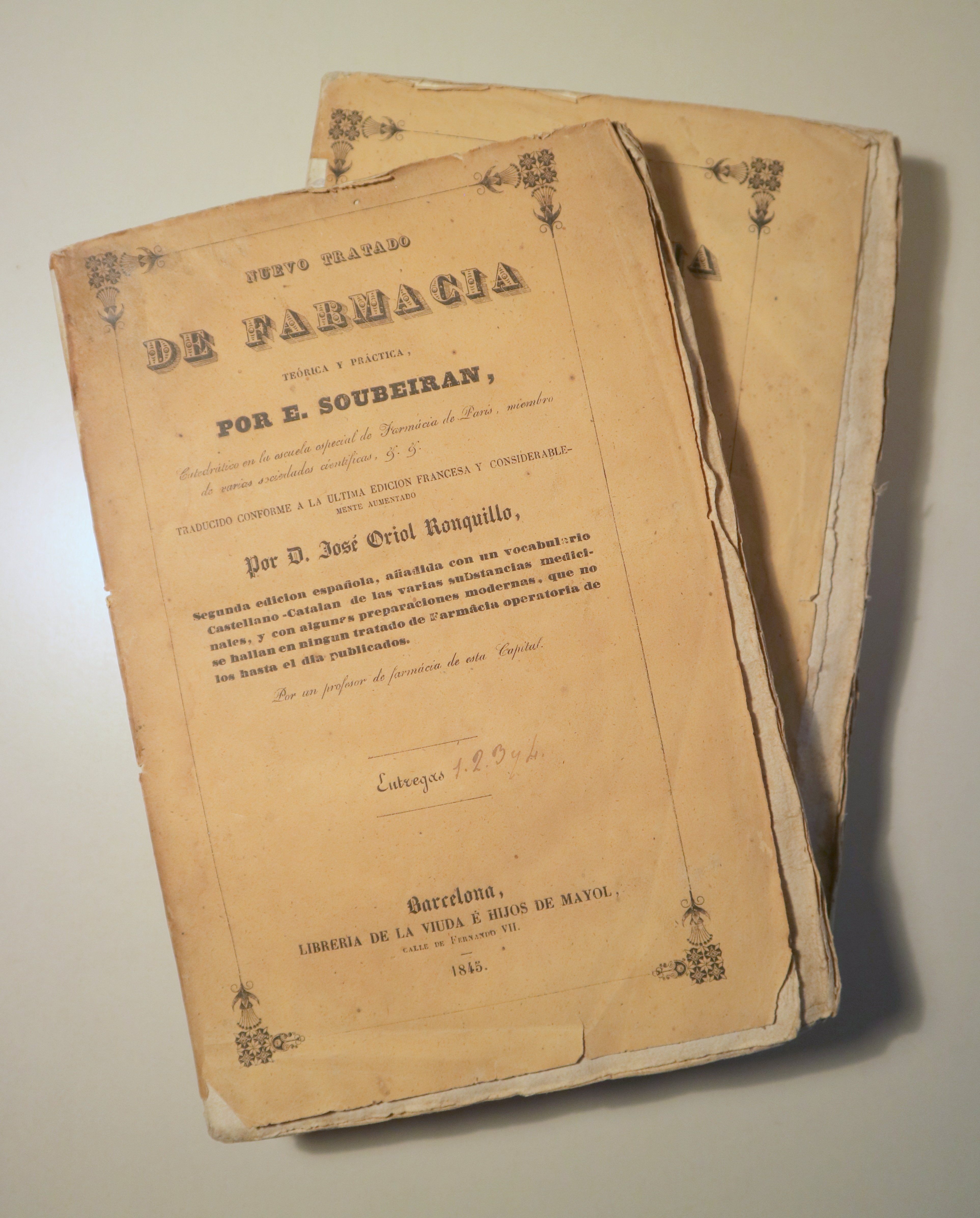 NUEVO TRATADO DE FARMACIA (2 vol.) - Barcelona 1845